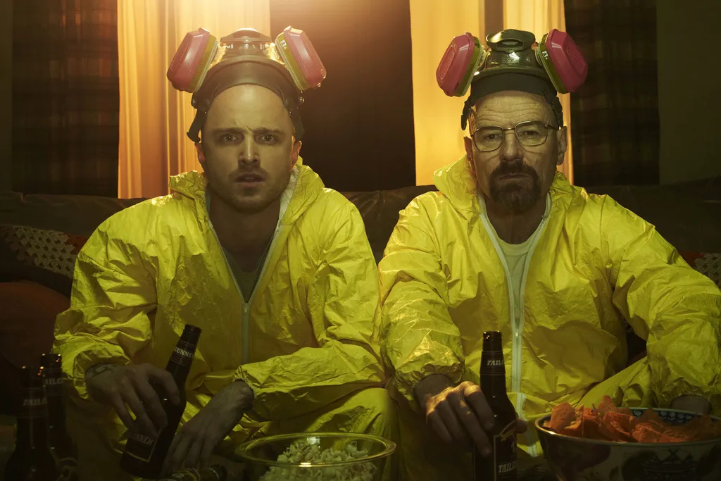 EW Library Jesse Pinkman (Aaron Paul) and Walter White (Bryan Cranston) - Breaking Bad - Gallery - Photo Credit: Frank Ockenfels/AMC 