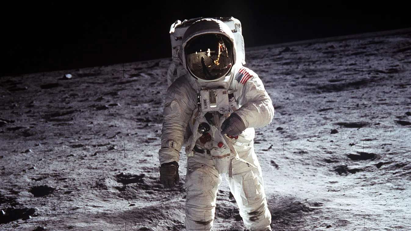 Apollo 11 Buzz Aldrin Astronaut Buzz Aldrin, lunar module pilot, walks on the surface of the Moon near the leg of the Lunar Module (LM) "Eagle" during the Apollo 11 exravehicular activity (EVA). Astronaut Neil A. Armstrong, commander, took this photograph