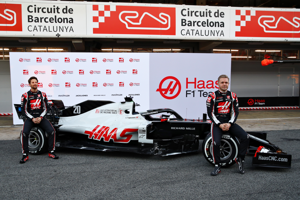 Forma-1, Haas VF-20, autóbemutató, teszt, Barcelona, Romain Grosjean, Kevin Magnussen 