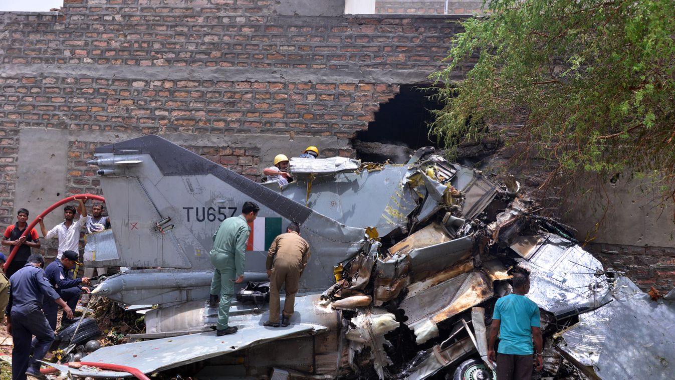 India: Fighter jet MiG-27 crashes into residential house in Jodhpur SQUARE FORMAT 