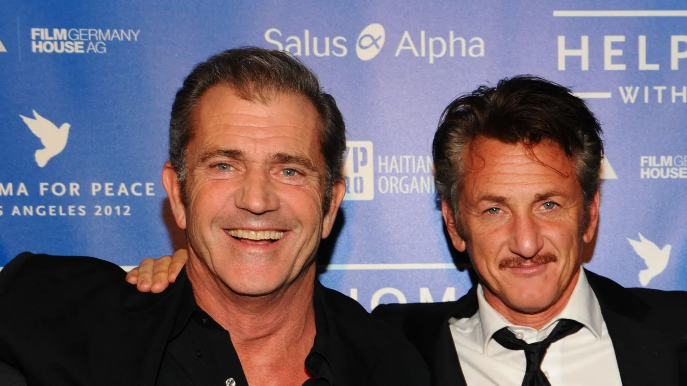 Mel Gibson és Sean Penn a Cinema for Peace című jótékonysági rendezvényen 2012-ben 