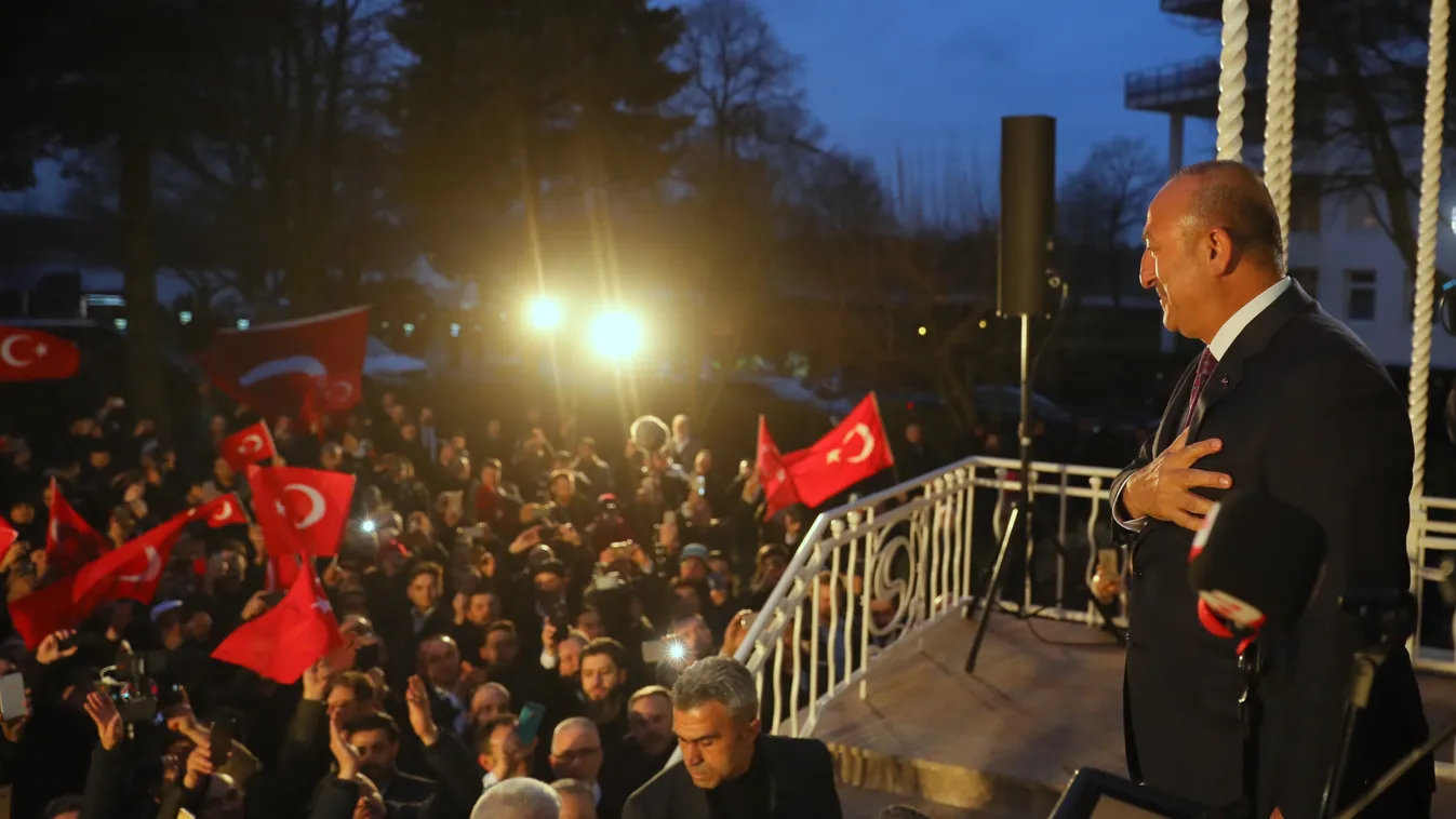 Turkish Foreign Minister Cavusoglu in Germany Germany 2017 march Turkish Foreign Minister Mevlut Cavusoglu Hamburg Turkish people living in Europe 