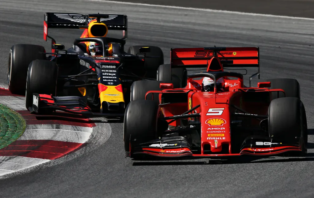 Forma-1, Osztrák Nagydíj, Sebastian Vettel, Max Verstappen, Red Bull, Ferrari 