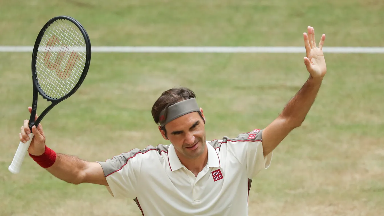 ATP tournament in Halle Sports TENNIS Persons ATP tour GESTURES jubilate Roger Federer 