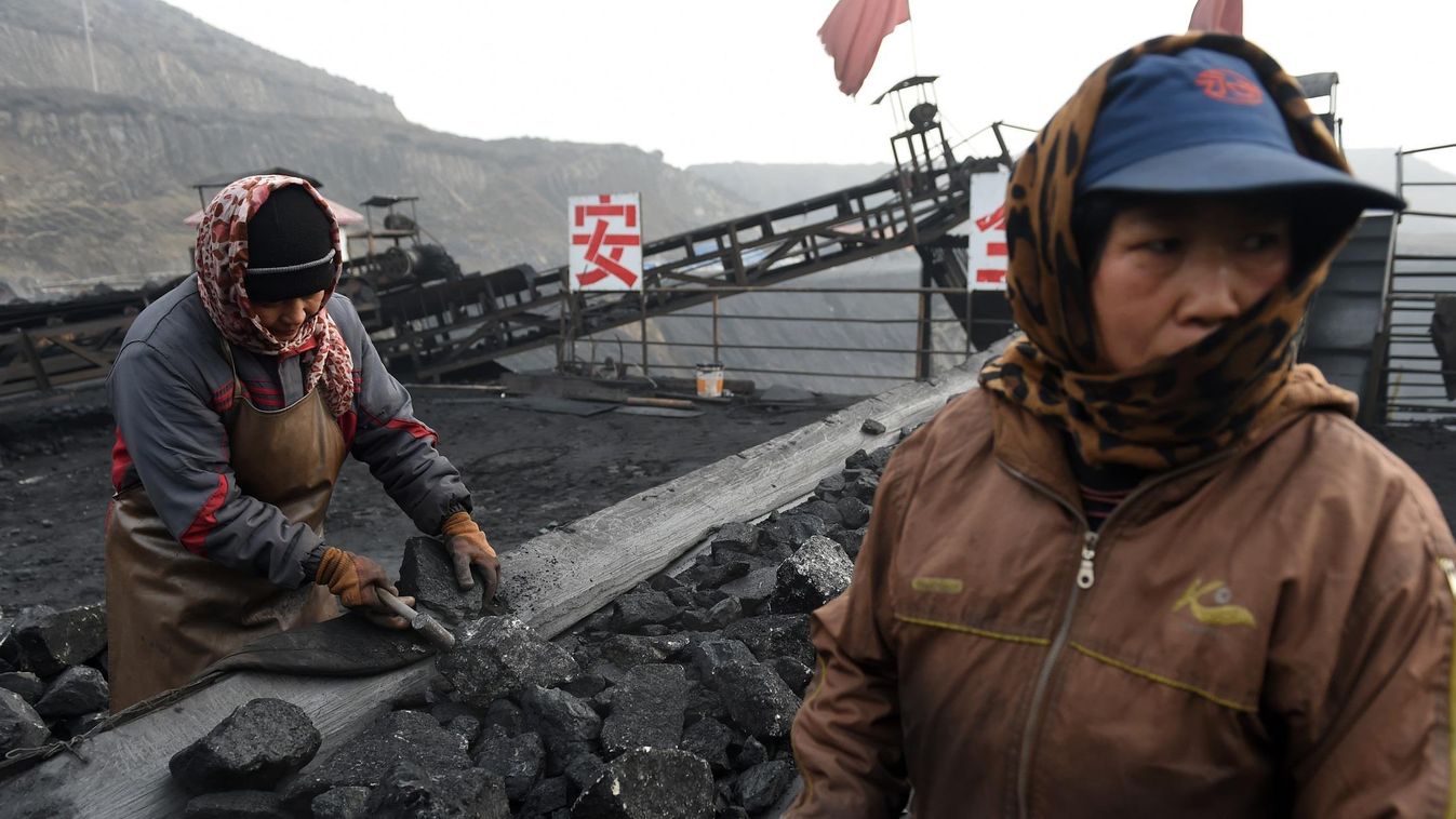 szénbányászat bánya Kína 