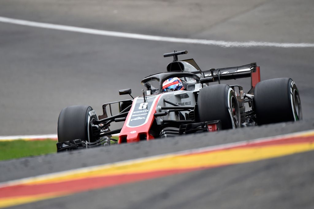 A Forma-1-es Belga Nagydíj pénteki napja, Romain Grosjean, Haas F1 Team 