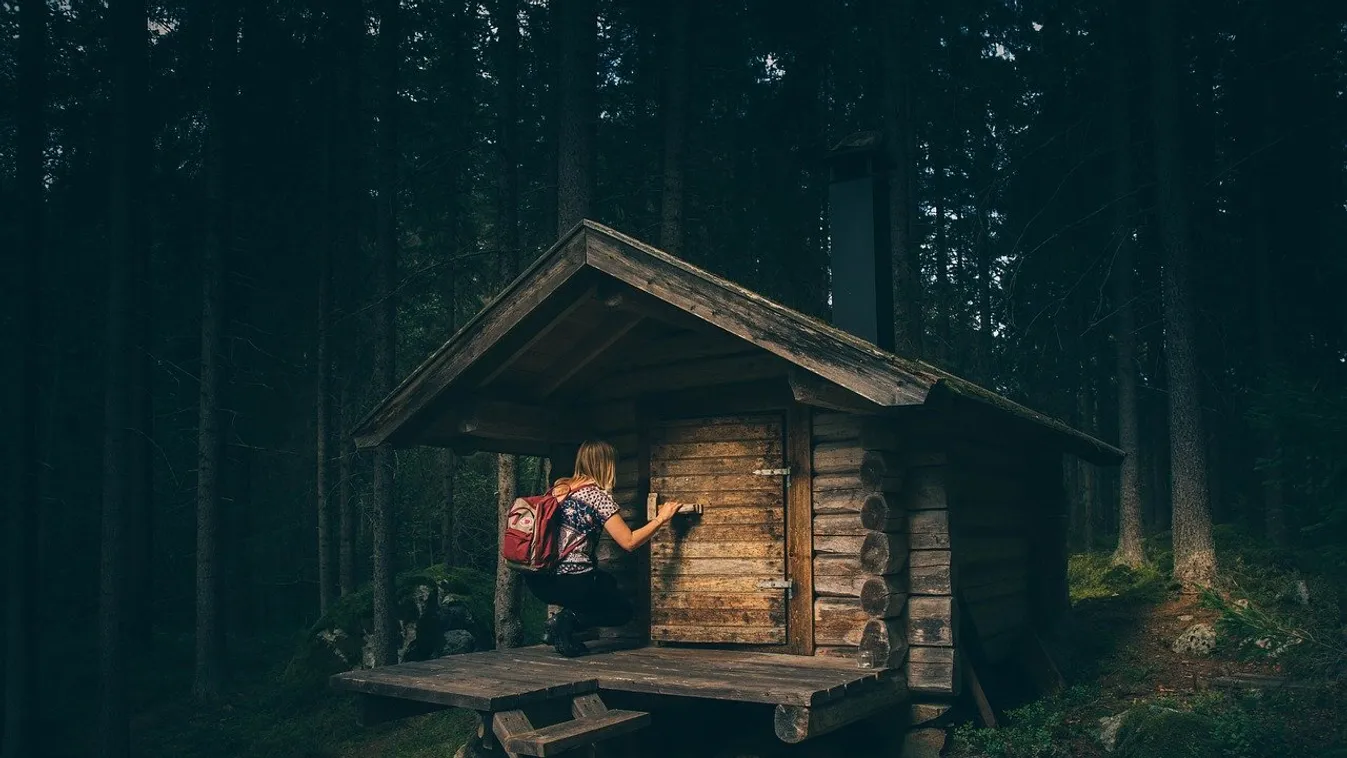 faház kabin woods elbújva búvóhely csend erdei ház faház 