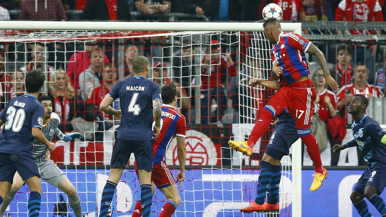 München, 2015. április 21.
Jerome Boateng, a német Bayern München játékosa (j2) befejeli csapata második gólját a portugál Porto ellen a labdarúgó Bajnokok Ligája negyeddöntőjének visszavágó mérkőzésén a müncheni Allianz Arénában 2015. április 21-én. (MTI