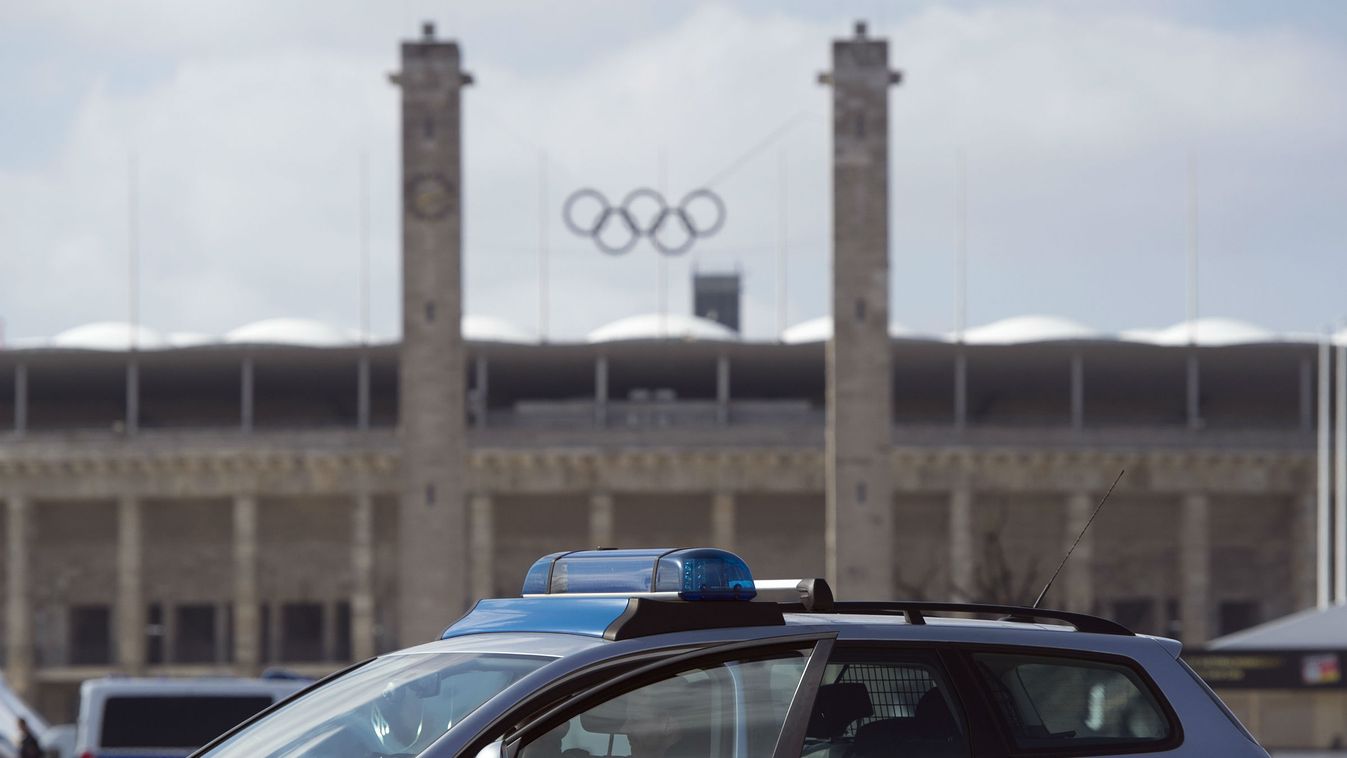 Berlin Olimpiai stadion rendőri készültség 