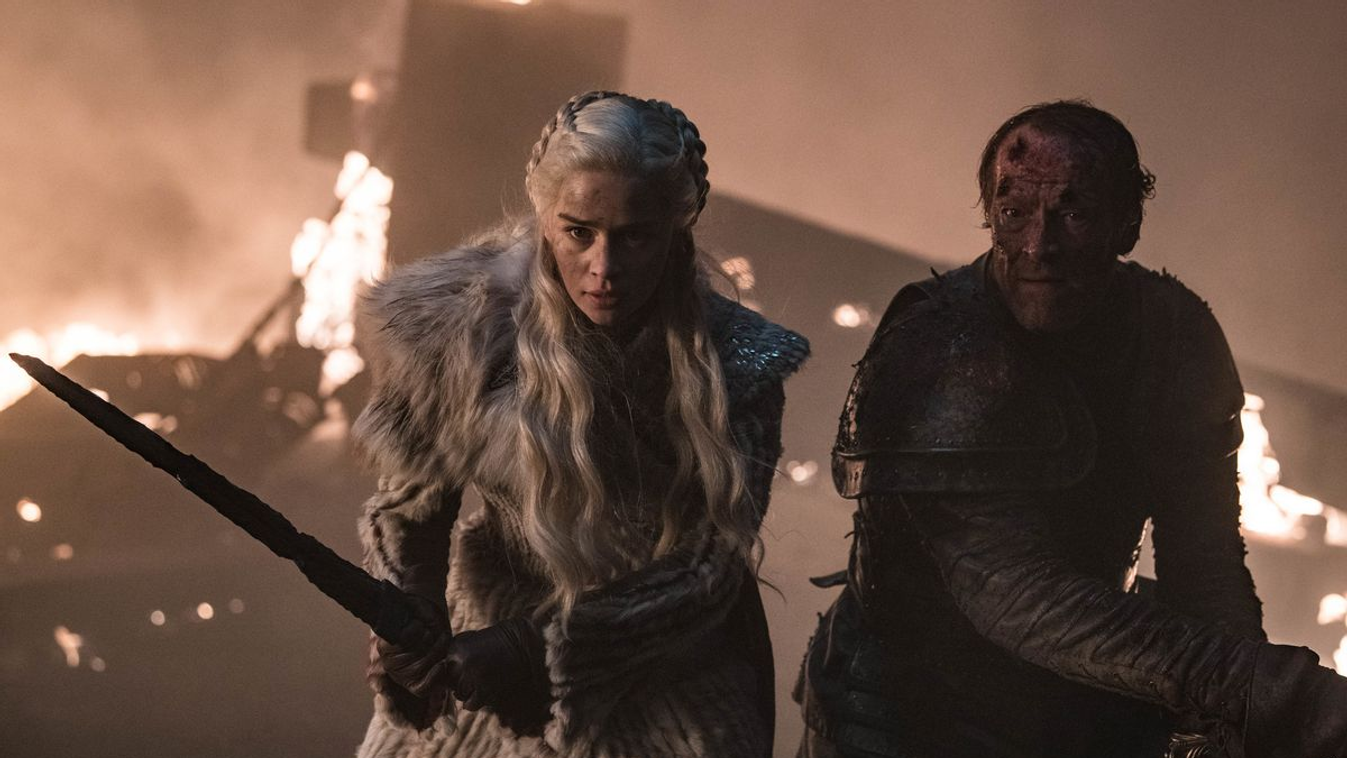 Daenerys (Emilia Clarke) és Jorah Mormont (Iain Glen) a deresi csatában 