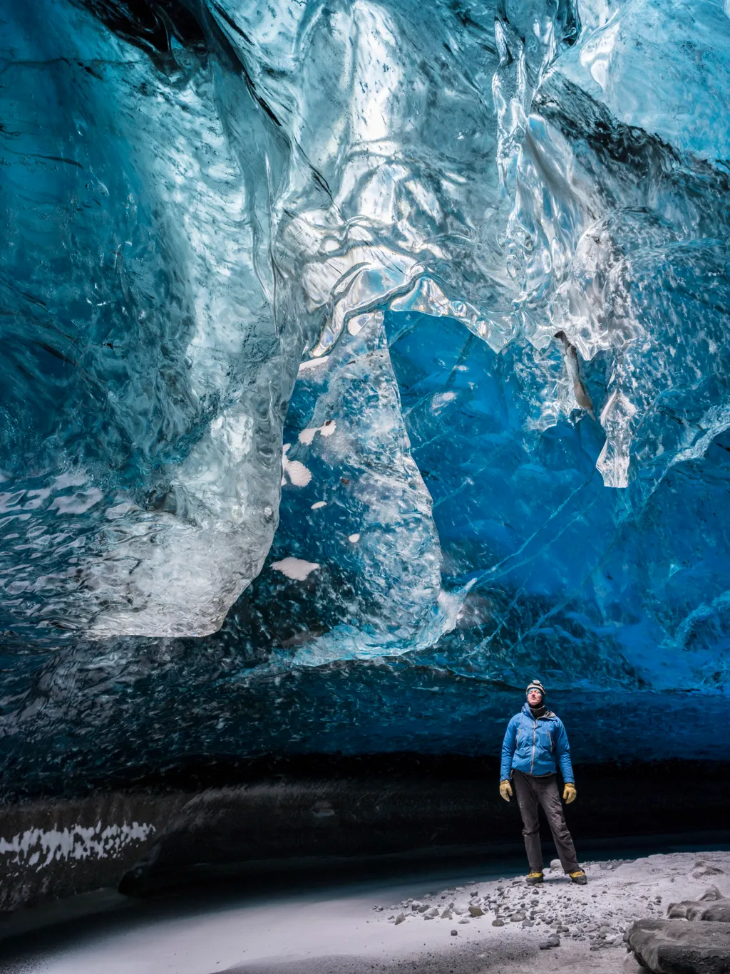 Vatnatjökull-gleccser jégbarlang Izland 