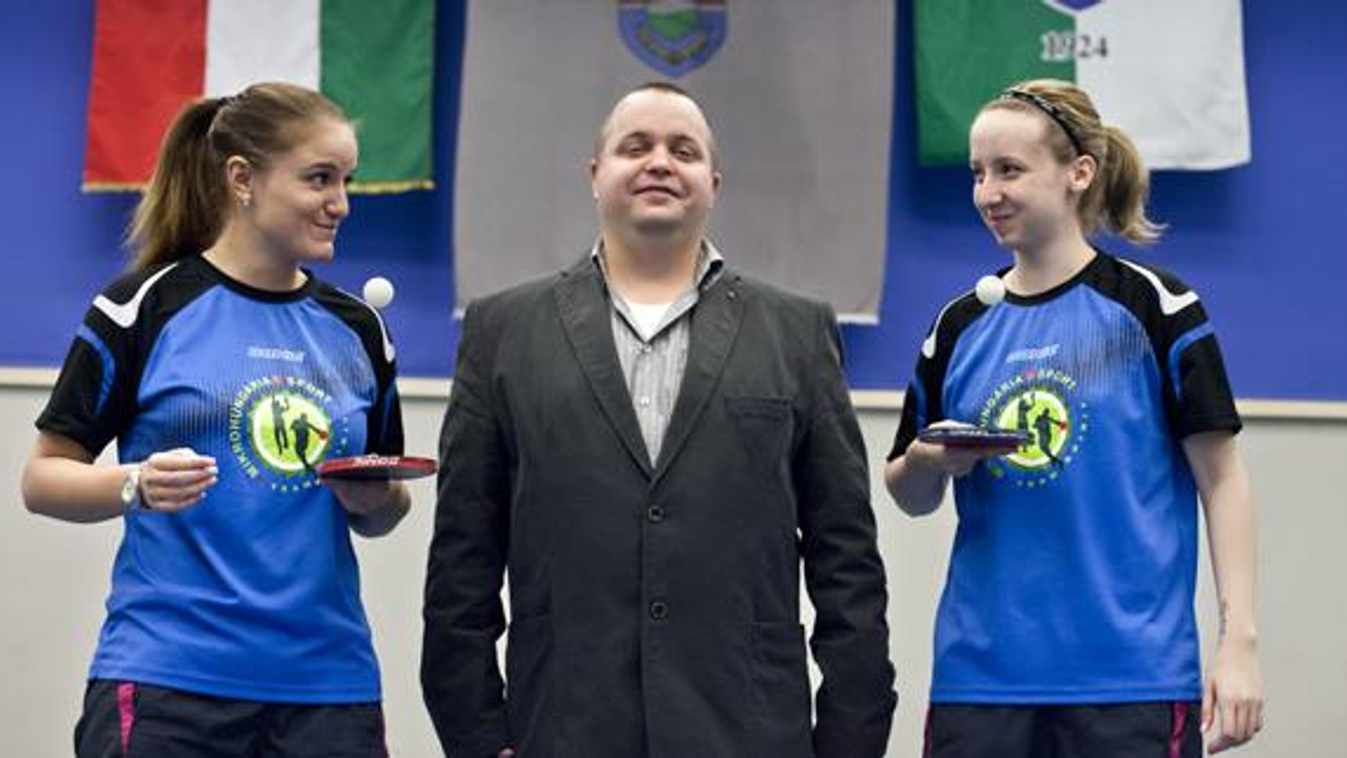 Pergel Szandra (jobbra) és Madarász Dóra (balra) játékosok; versenyzők; Budaörsi Sport Klub; Asztalitenisz szakosztály; pingpong 