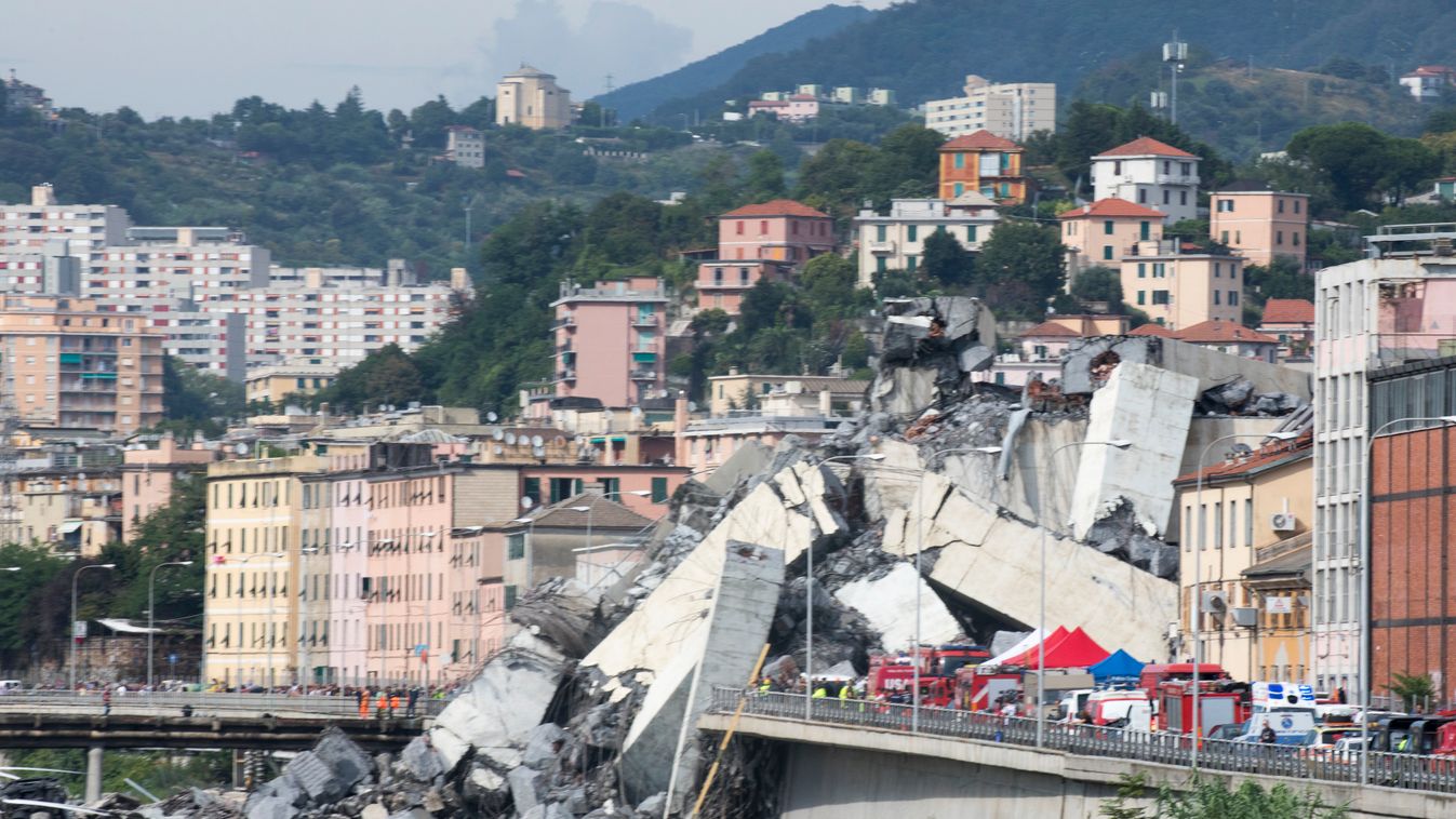 Genova, híd, hídomlás 