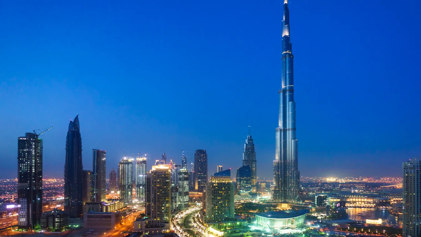 Burj Khalifa and Downtown Dubai at night, Dubai, United Arab Emirates travel destination photography HORIZONTAL colour image burj khalifa DOWNTOWN dubai NIGHT united arab emirates MIDDLE EAST outdoors bright light illuminated gulf countries traditionally 