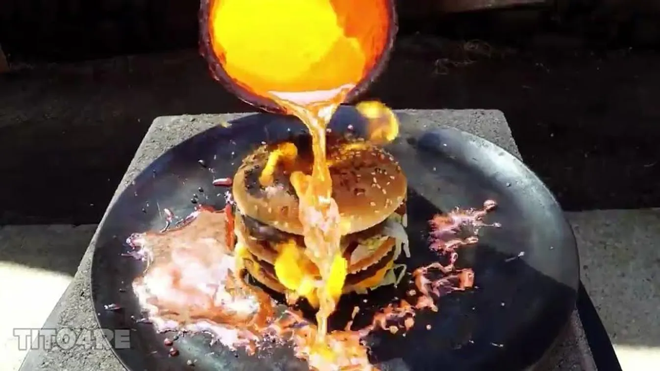 hamburger, olvadt réz 
