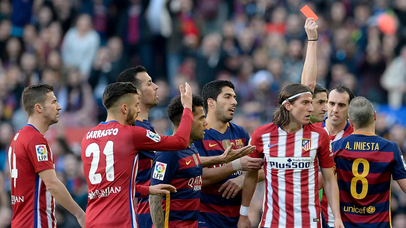 Barcelona Atlético Madrid Filipe Luis piros lapja 