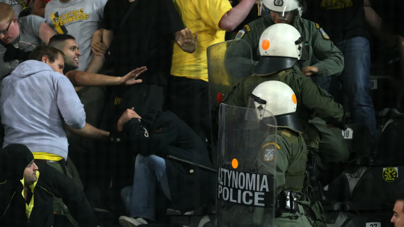 Dortmund szurkolók csatája a görög rendőrökkel a PAOK elleni Európa Liga meccsen 