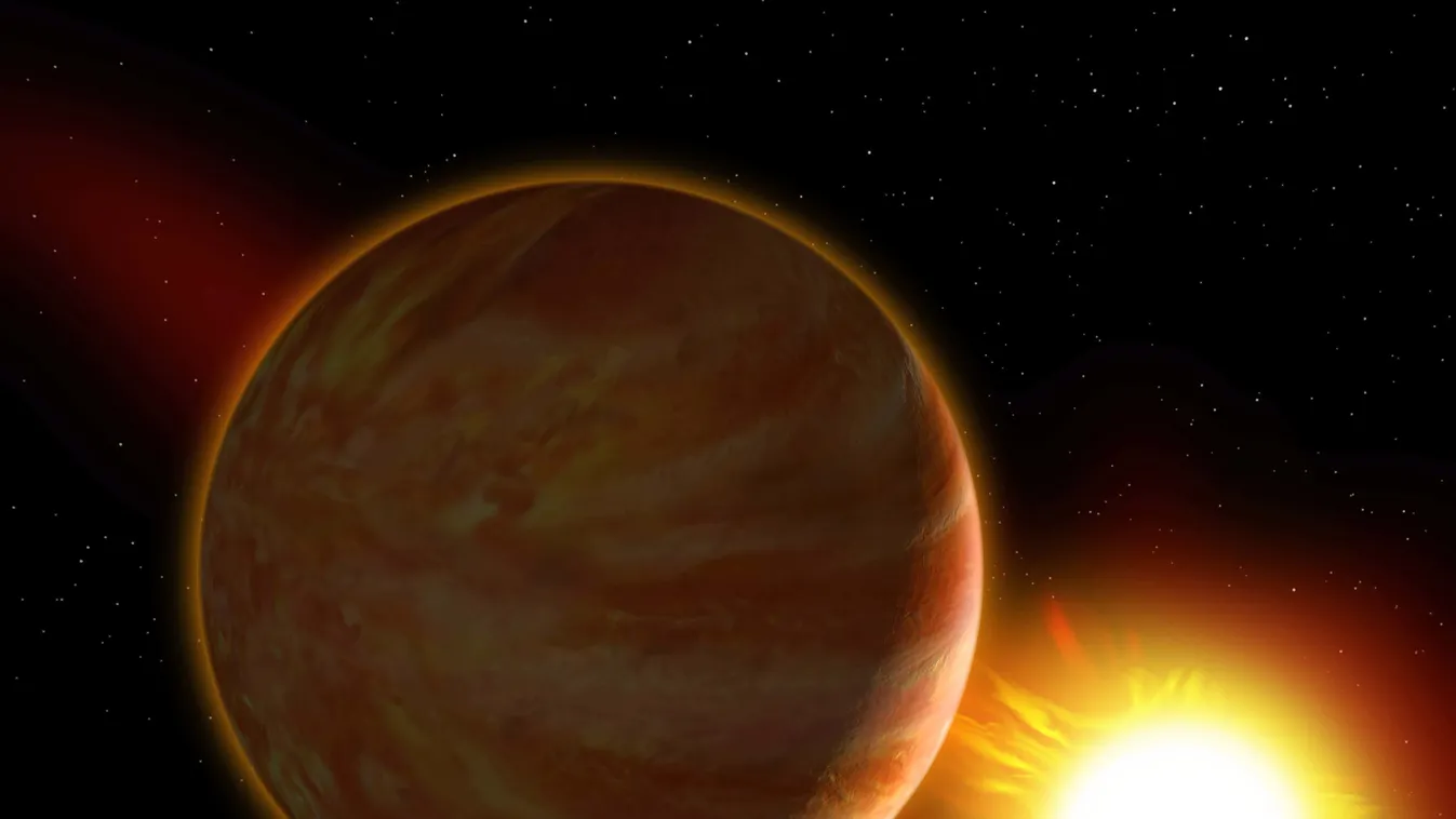 Egy forró Jupiter illusztrációja 