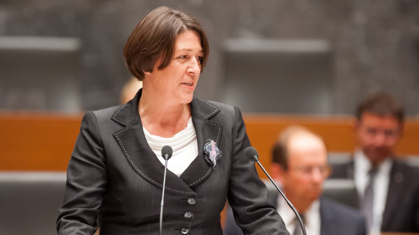 Violeta Bulc, Minister for the Development, Strategic Projects and Cohesion, is sworn in after parliament appointed new centre-left Miro Cerar's government in Ljubljana, Slovenia on September 18, 2014. Slovenian newly appointed centre-left Prime Minister 