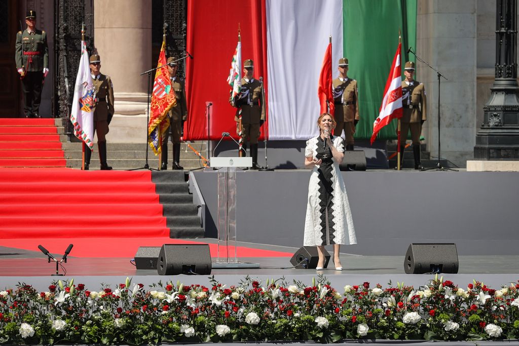Novák Katalin, köztársasági elnök, beiktatási ceremónia, új köztársasági elnök, Kossuth tér, 2022.05.14. díszceremónia 