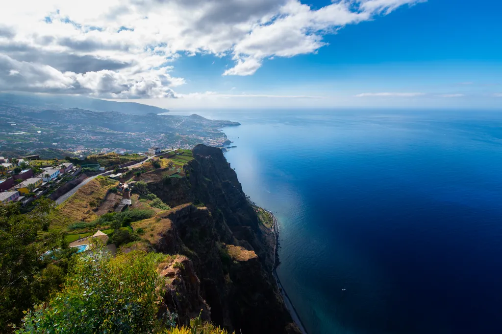 Madeira, Portugália, Cabo, Girão, sziklafal, látványosság, 
