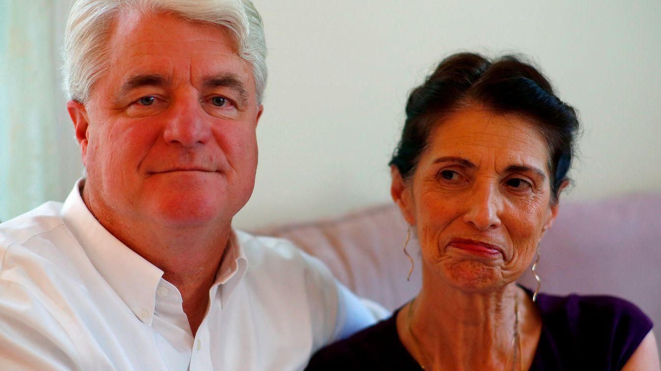 Diane and John Foley, parents of journalilst James Foley, sit for a portrait at their home during an interview August 24, 2014, in Rochester, New Hampshire. A memorial service will be held later August 24 for Foley, a US journalist beheaded by Islamic Sta
