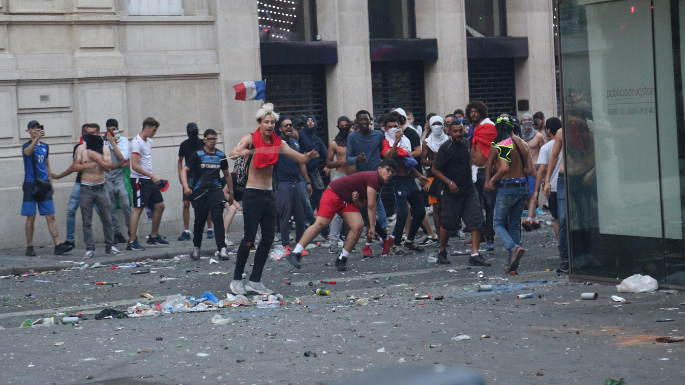 France: Riots erupt in Paris as people celebrate World Cup victory CrowdSpark ANONYMOUS MOVEMENT france WORLD CUP fifa world cup soccer VICTORY croatia france croatia FRENCH TEAM equipe de france world champions CHAMPS ELYSEES celebrations party WINNER so