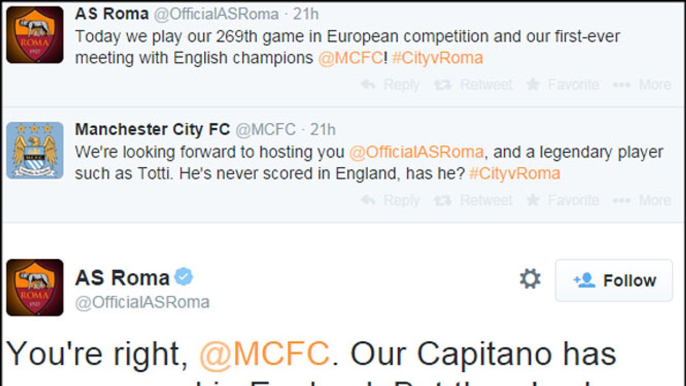 Manchester City-AS Roma Bajnokok Ligája Francesco Totti 