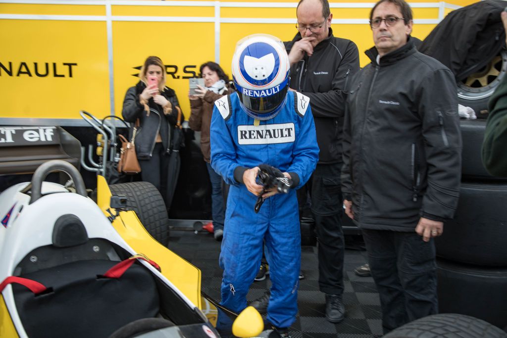 A Renault Forma-1-es utcai parádéja Nizzában, 2018. március 11-én, Alain Prost, Renault RE40 