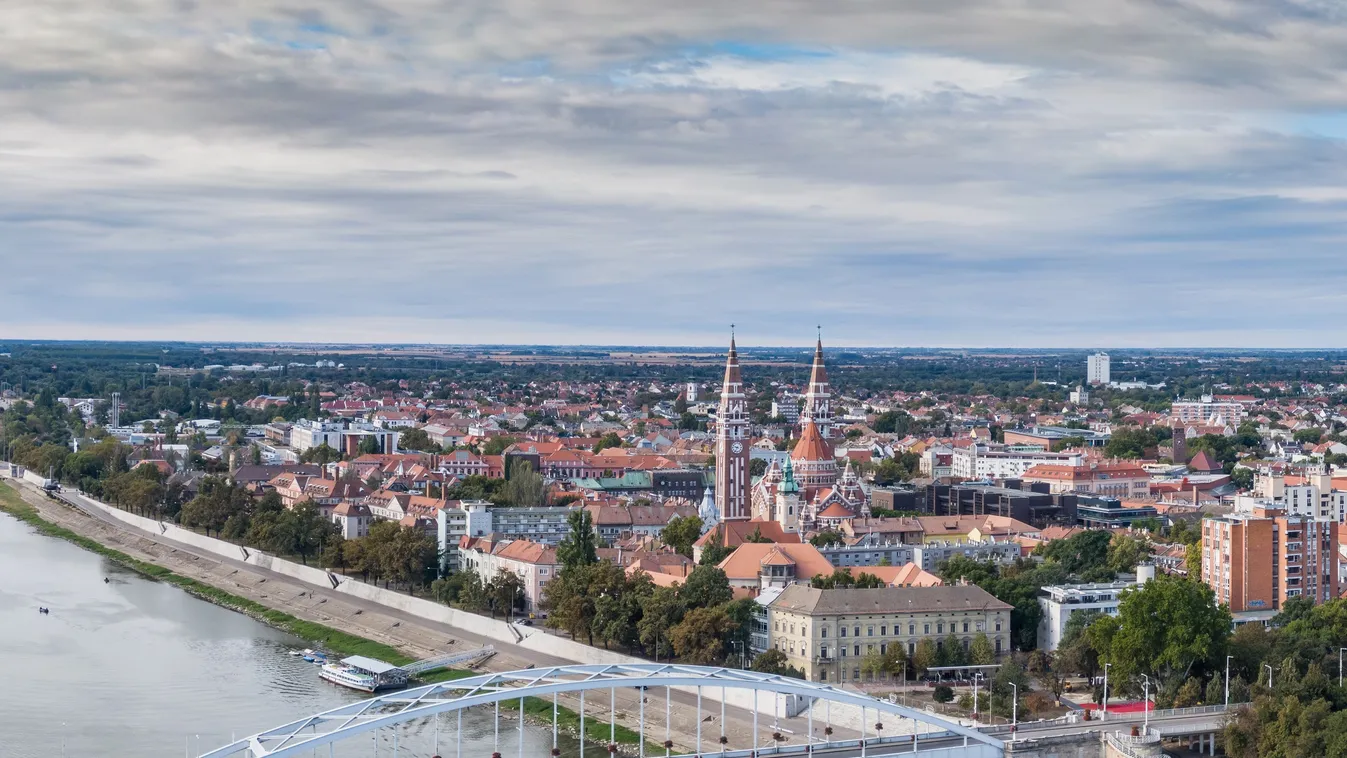 Aerial,Photo,Of,Beautiful,Szeged,With,Cloudy,Sky 