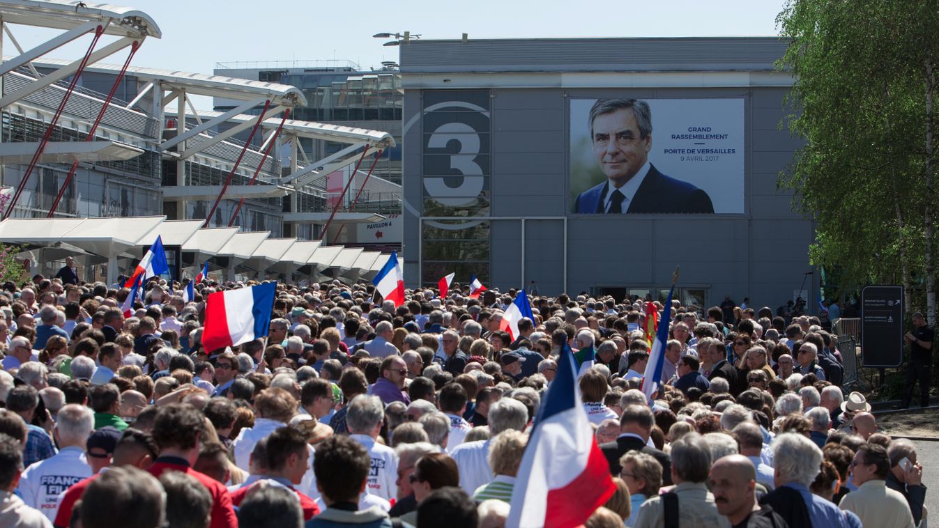 Francois Fillon delivers campaign speech in Paris 