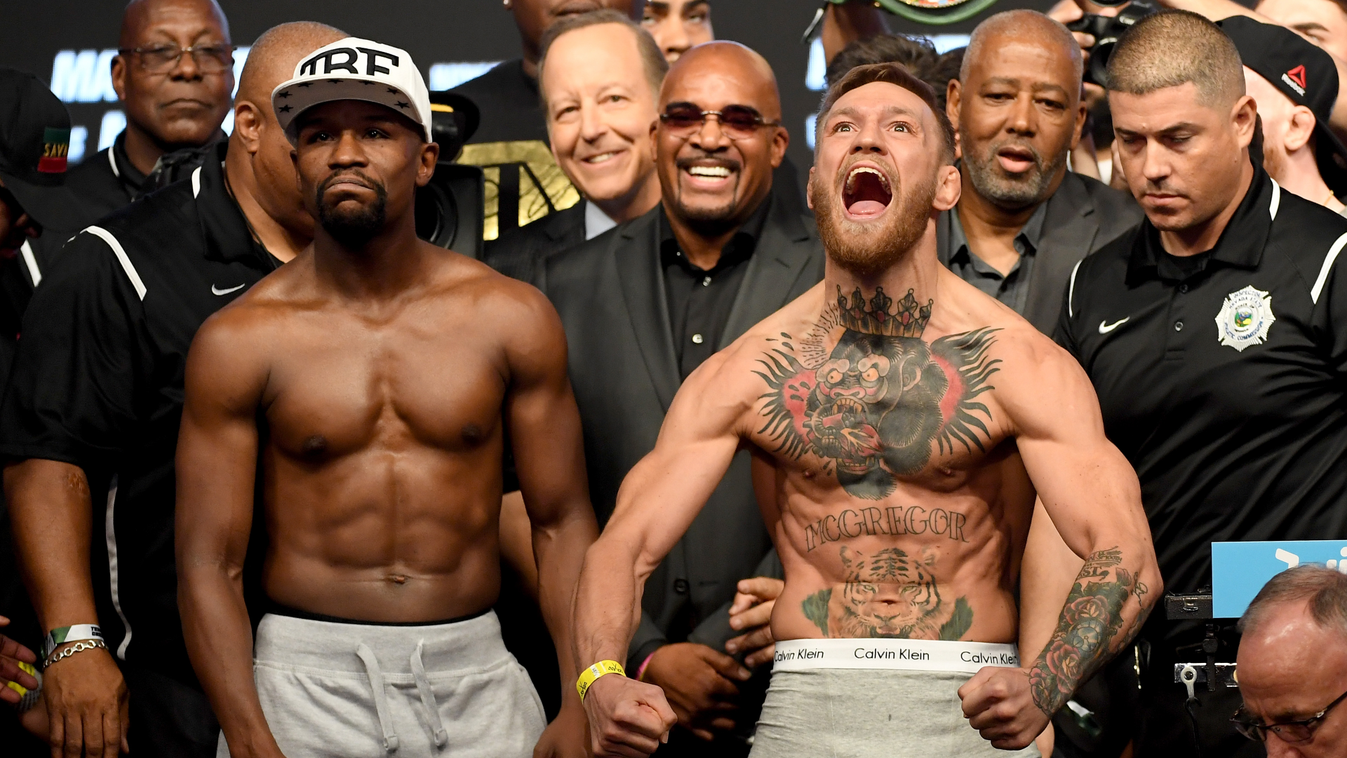 Floyd Mayweather Jr. v Conor McGregor - Weigh-in GettyImageRank2 Success SPORT HORIZONTAL Combat Sport Boxing - Sport SHOUTING USA Nevada Las Vegas Photography MARTIAL ARTS Lightweight Official Ultimate Fighting Championship Floyd Mayweather Jr. Mixed Mar