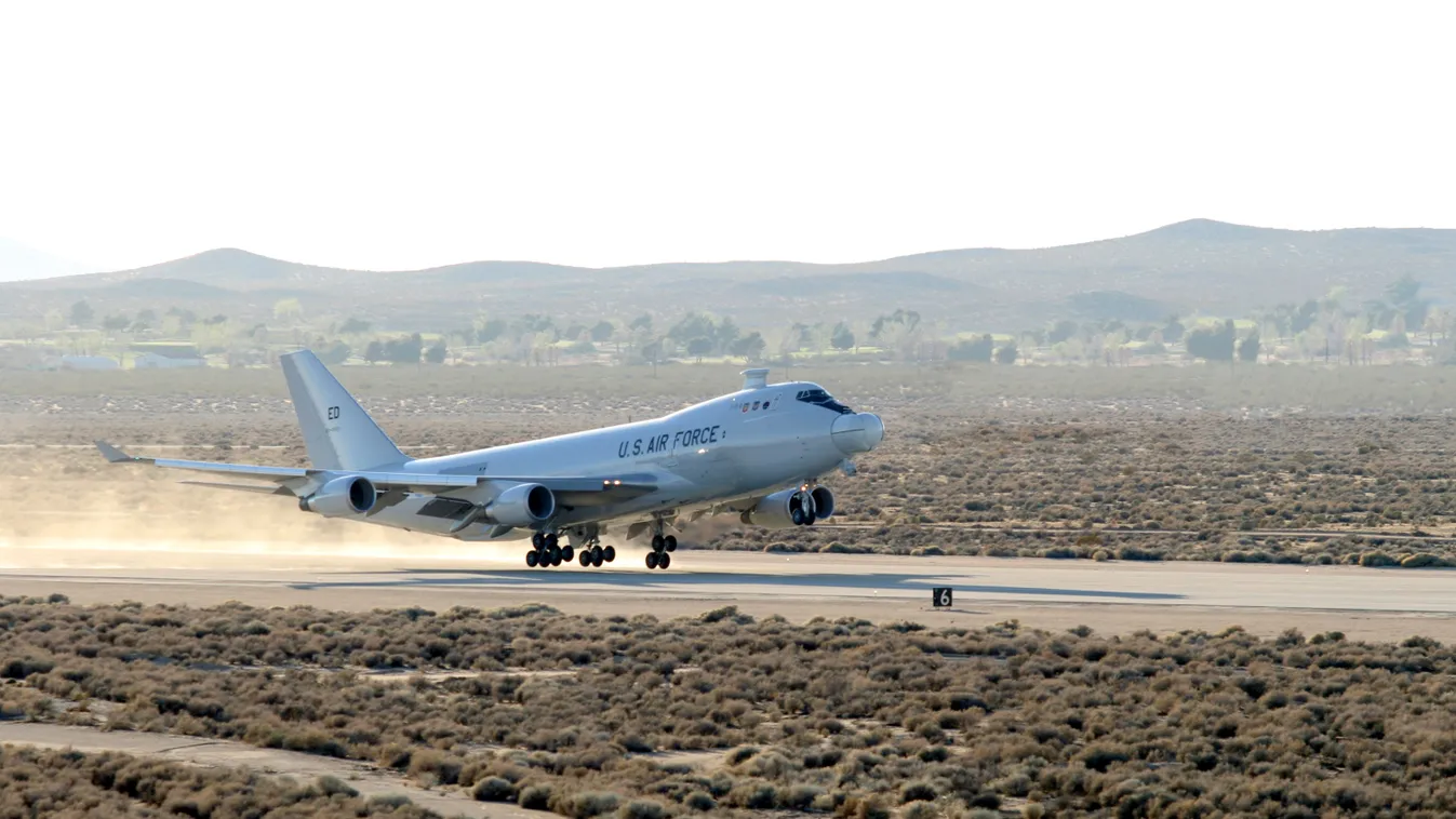 Deadly aim: Airborne Laser fires tracking laser, hits target The YAL-1A, a modified Boeing 747-400F known as the Airborne Laser, takes off from Edwards Air Force Base, Calif., on March 15, 2007, for a five-hour test mission that would see the aircraft's T