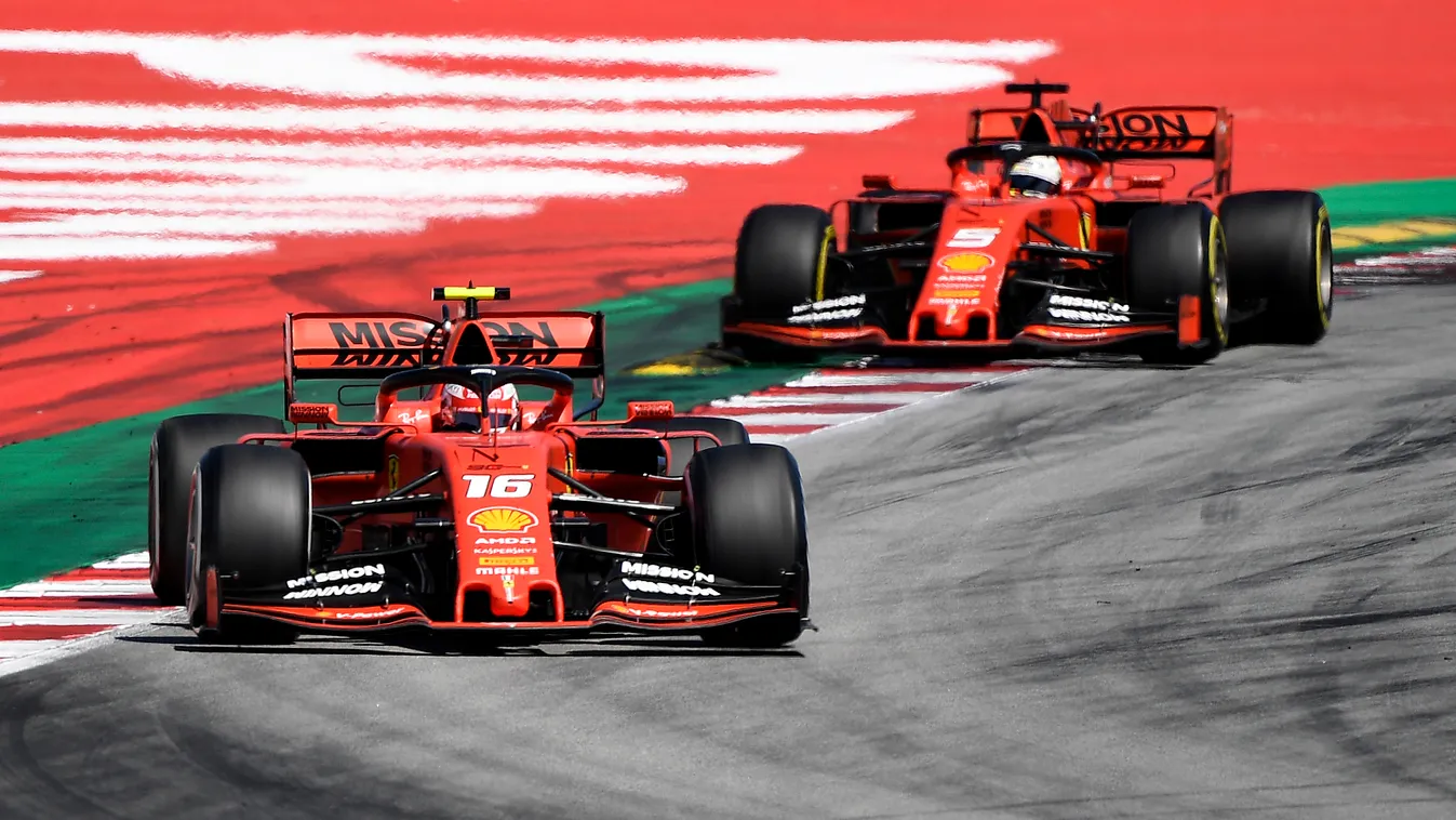 Forma-1, Spanyol Nagydíj, Sebastian Vettel, Scuderia Ferrari, Charles Leclerc 