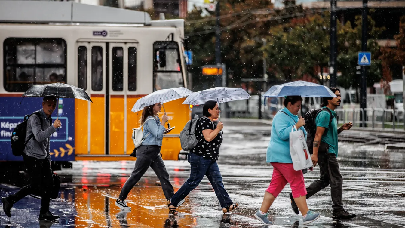 eső, víz, zivatar, időjárás, 2022.09.15. Budapest 