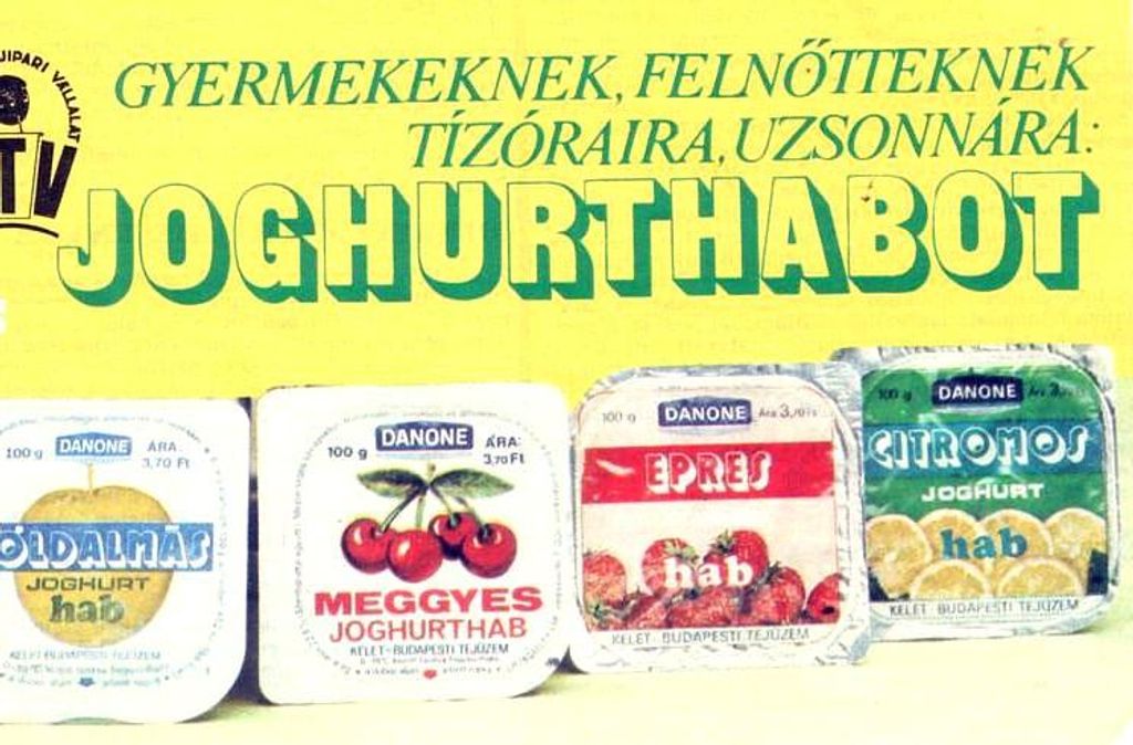 a 80-as évek népszerű termékei, joghurhab 