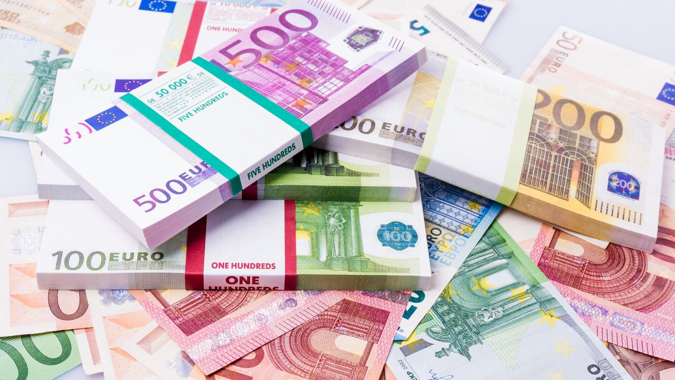 euro, pénz, köteg, bankjegy 