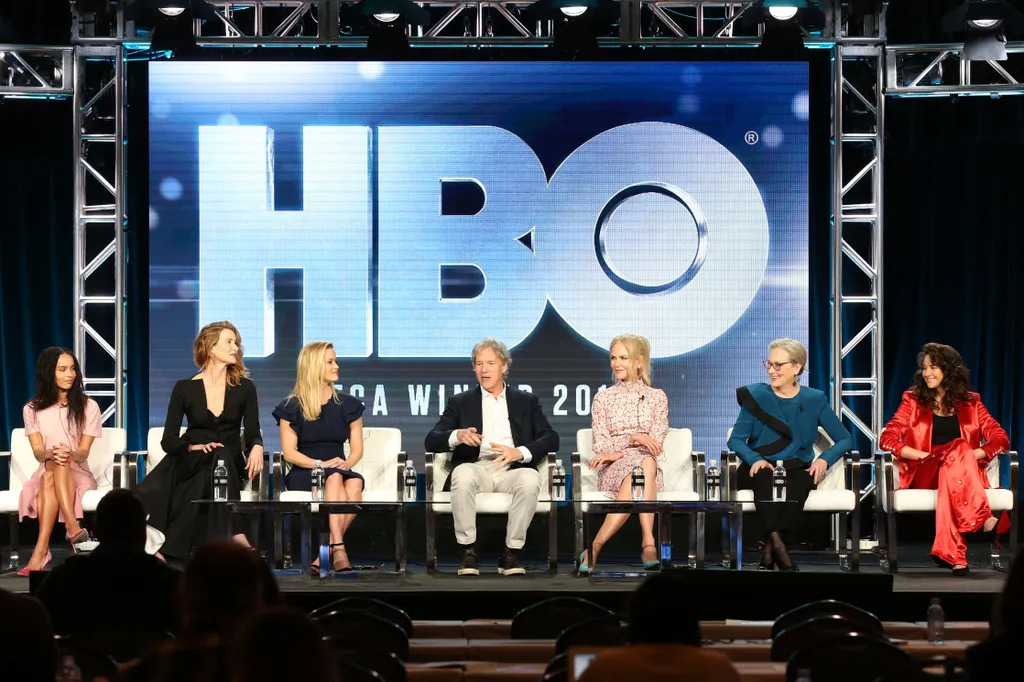 2019 Winter TCA Tour - Day 11 GettyImageRank2 Piece PRESS ASSOCIATION HORIZONTAL USA SEASON WINTER California Pasadena - California Critic Photography Nicole Kidman Meryl Streep Reese Witherspoon Laura Dern David E. Kelley - Producer Arts Culture and Ente