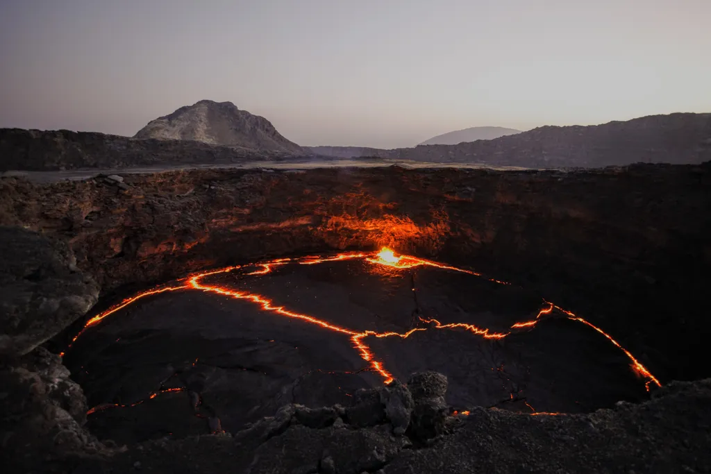Afar-medence,  Erta Ale vulkán, Etiópia 