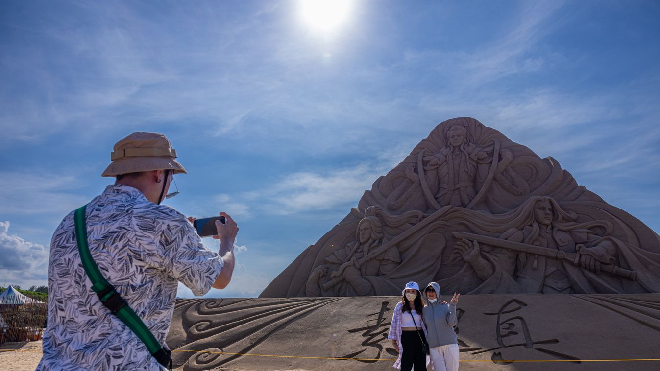 Taivan, fulong, tengerpart, part, homok, homok szobor, szobrászat, fesztivál, Fulong Beach Hosts Sand Sculpture Festival 