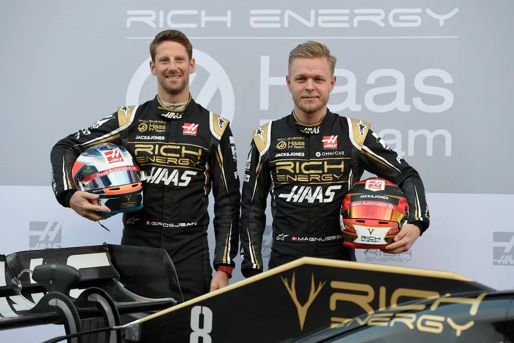 Forma-1, teszt, Barcelona, Haas VF-19, Kevin Magnussen, Romain Grosjean 