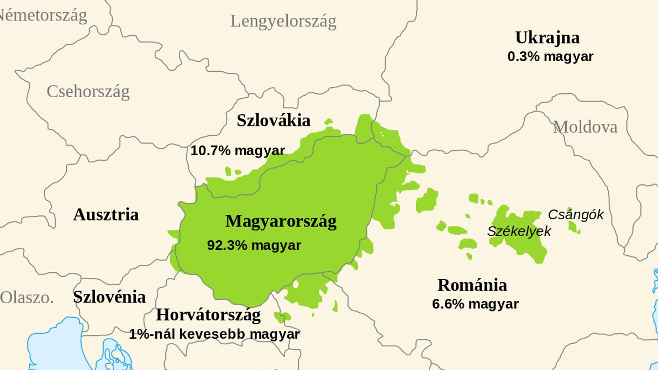 Kárpát-medence magyarok lakta részei 