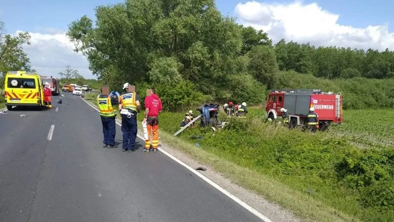 Súlyos baleset a 83-ason Győrszemerénél: többen megsérültek, mentőhelikopterek érkeztek 