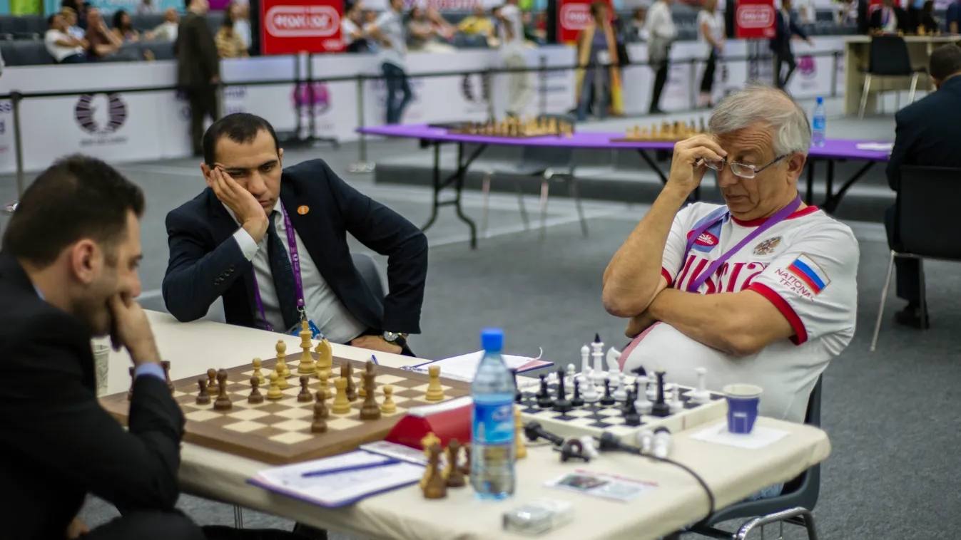 Final round of the 42nd Chess Olympiad in Baku international BakuChess Chess olympiad Baku Azerbaijan competition round CHESS SPORT EVENT concentration FINAL BOARD GAME GAME TEAM TABLE section MUSLIM men male WORLD CUP 