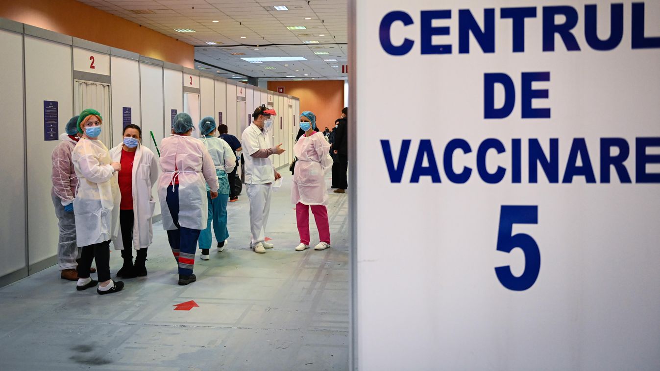 Románia, Bukarest, COVID-19, koronavírus, vakcina, védőoltás, oltóközpont 