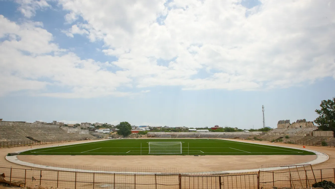 Horizontal STADIUM FOOTBALL SPORTS FIELD GENERAL VIEW ILLUSTRATION EMPTY PLACE 