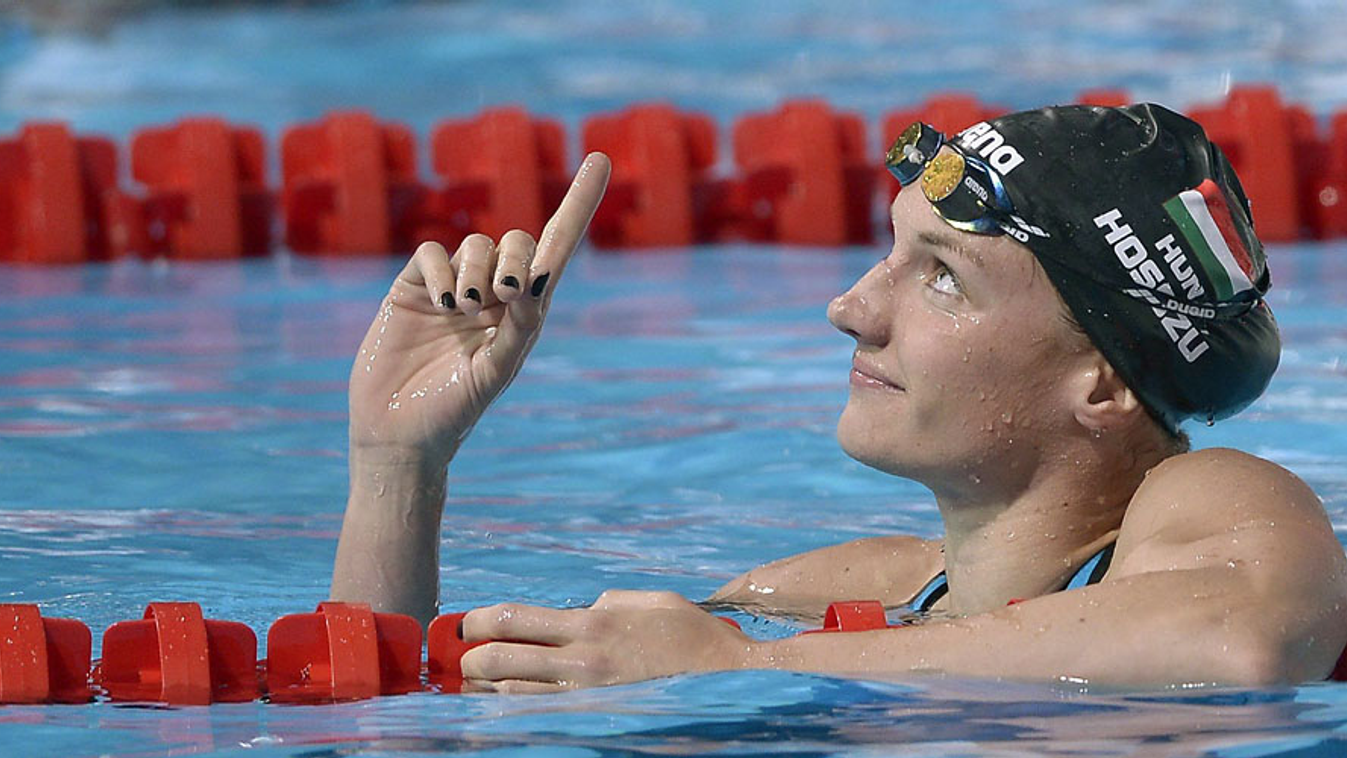 
Hosszú Katinka a barcelonai vizes világbajnokság 200m női vegyes selejtezője után 2013. július 28-án