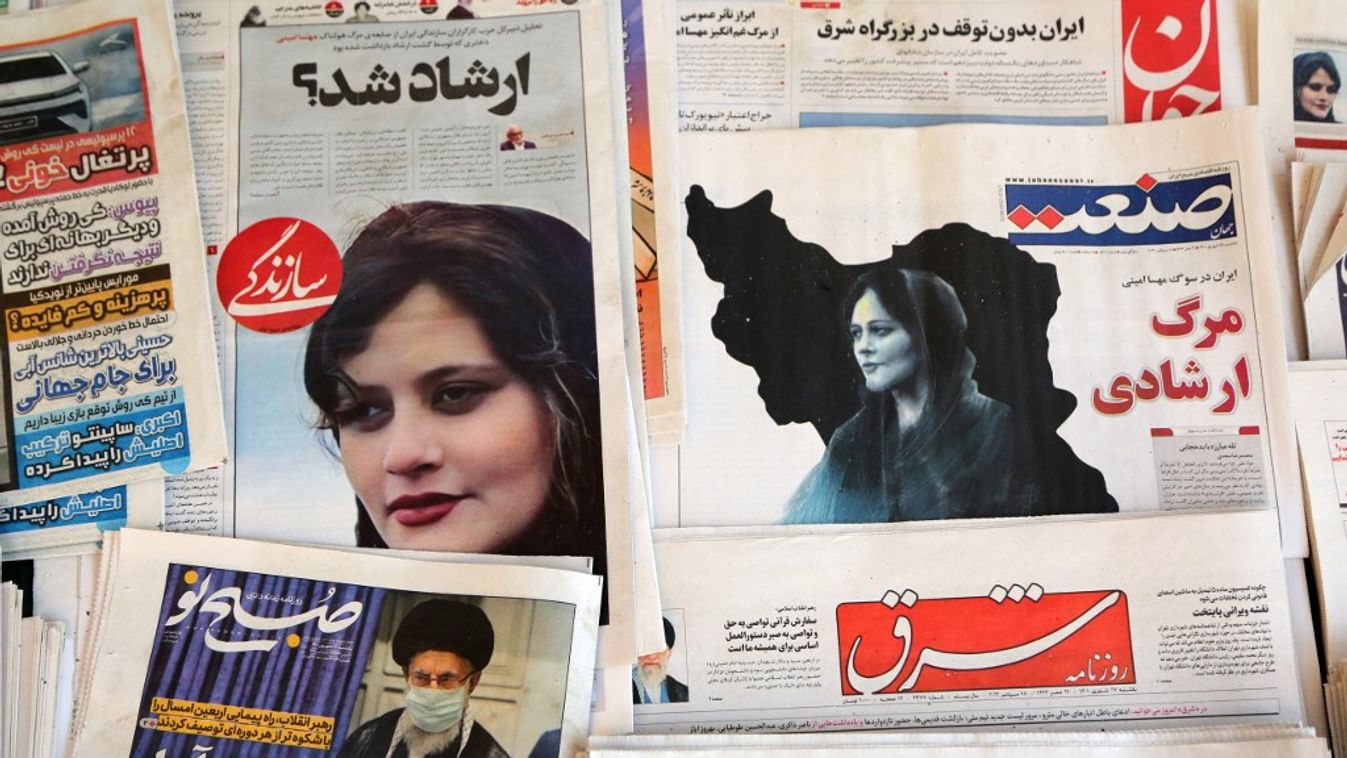 Headlines on Iranian newspapers over the death of young women killed in morality police arrest Headlines,Iran,Mahsa Amini,morality police arrest,Newspaper Horizontal 