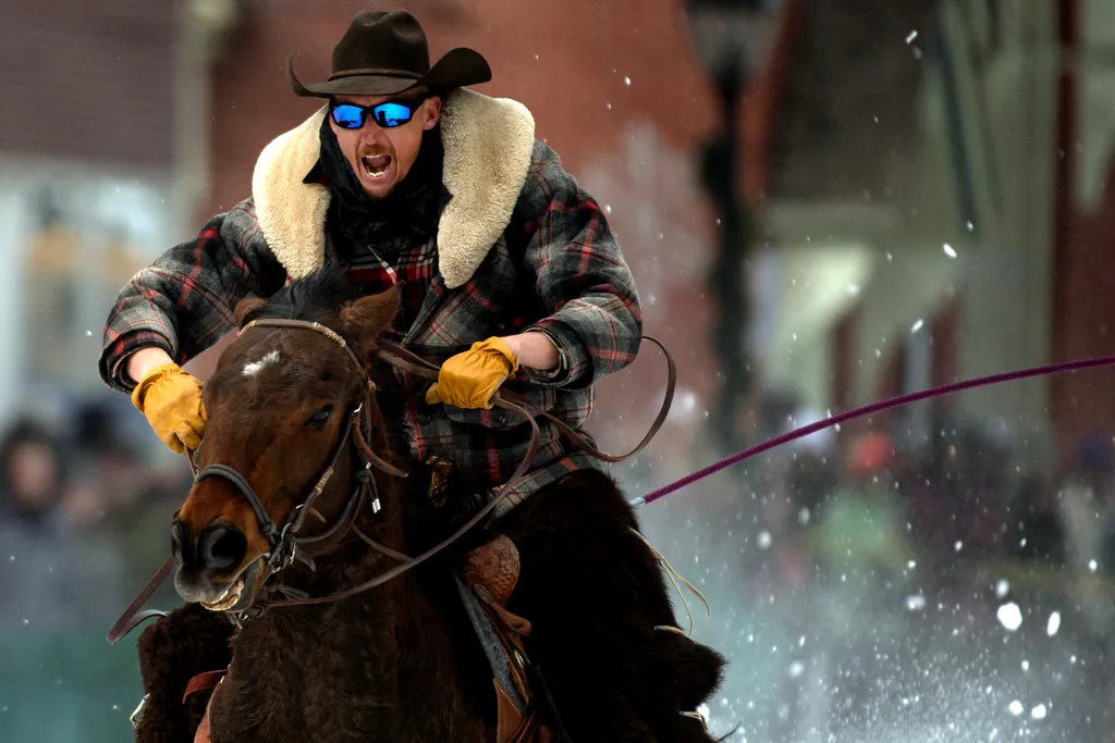 Síjöring, sí, rodeó, Leadville, Colorado, USA, 