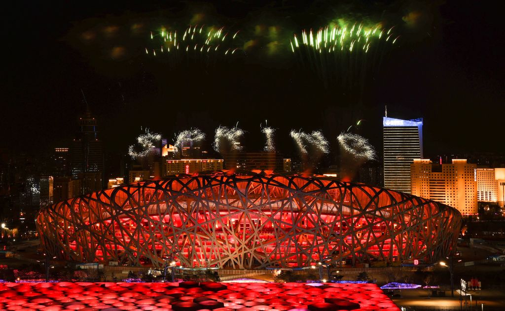 2022, Peking, téli olimpia, nyitóünnepség, Oly Horizontal OLYMPIC GAMES FIREWORKS 